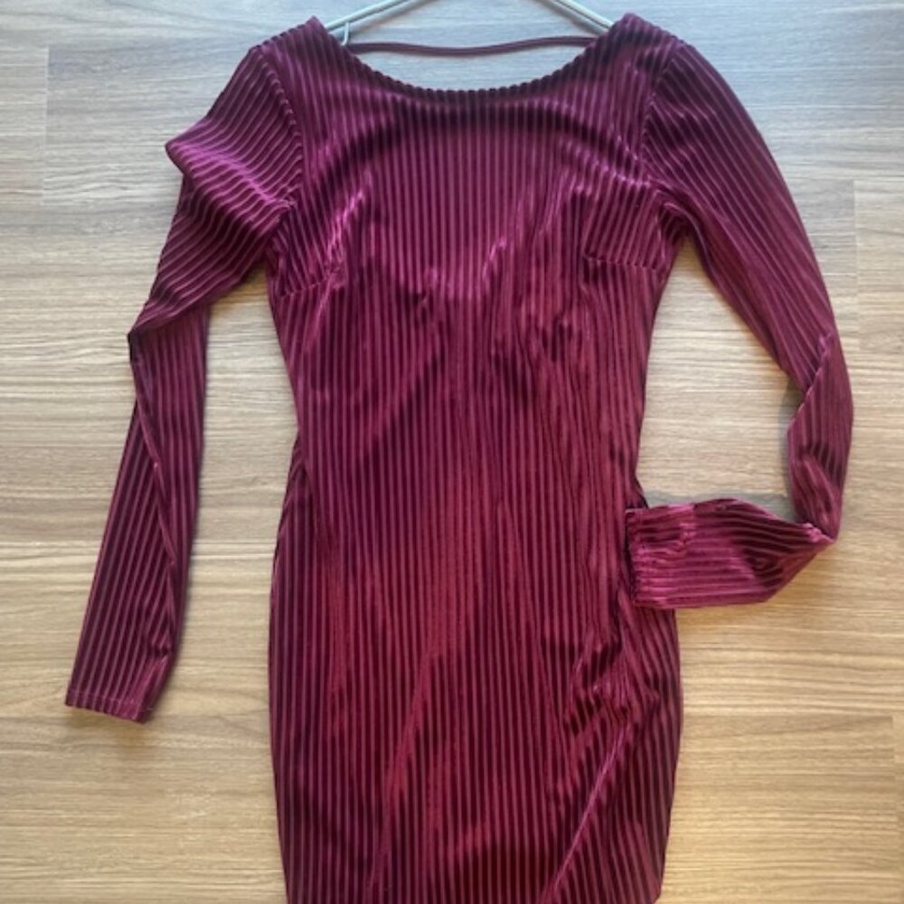 Velvet Maroon Mini Dress